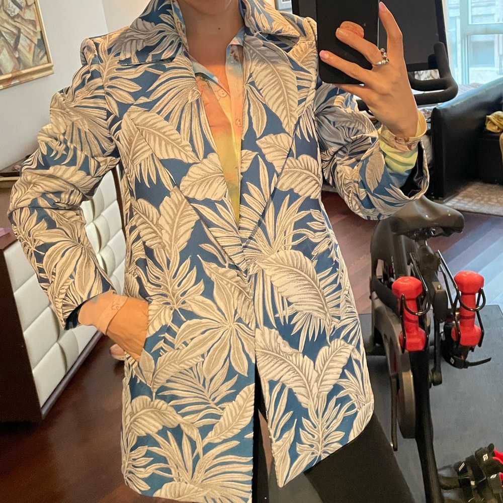 Maison Alma Tailored Blazer Jacket with Tapestry fabric